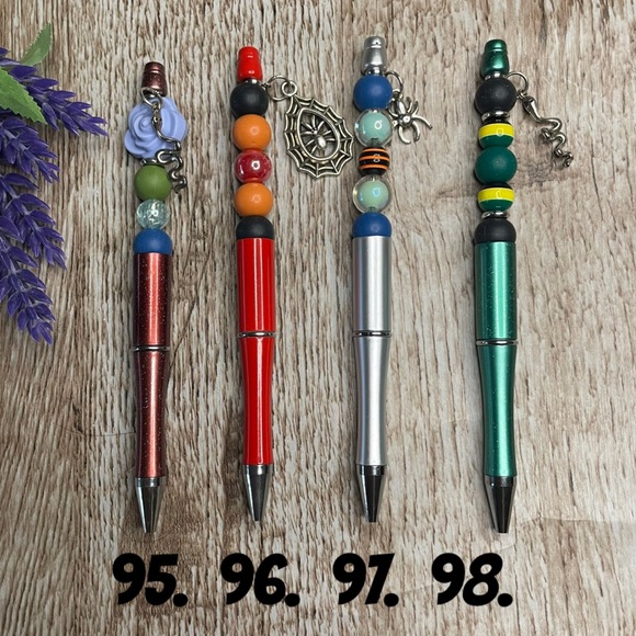 Handcrafted Halloween Pens Beaded Unique Artisan Gifts Office Accessories - Picture 1 of 1